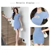 Work Dresses designer 2024 summer new niche design short sleeved t-shirt dress for women French spicy girl with a slim waist and skirt trend IP4I