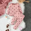 Ensembles de vêtements fixés pour l'enfant né unisexe fille fille de 3-24 mois en pyjamas à manches longues en pyjamas