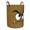 Laundry Bags Cartoon Game Brown Goomba Face Basket Foldable Large Clothing Storage Bin Baby Hamper