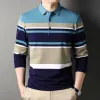 Hemden Neue hochwertige Männer mit langem Ärmeln Polo -Hemd Golf Sportbekleidung Luxus schlanker Fit Button Revers T -Shirt Marke Casual Herren Kleidung