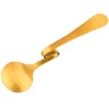 Mugs Coffee Stirring Spoon Scoop Stainless Steel Spoons Curved Handle Round Hanging Honey Mixing