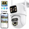 Камеры 4K 8MP Outdoor PTZ Wi -Fi Camera Dual Lins Dual -Exan IP -камера 4MP HD Auto Tracking Video Surveillance Camera Icsee Приложение ICSEE