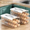 Opslagflessen Eihouder voor koelkast - Auto Rolling Organizer 3 Laag -Stapelbare dispenser en doos