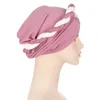 Vêtements ethniques Two Tone Cable Traid Turban Cap Hat Hat Hair Bonnet Head Scarf Enveloppe pour femmes femmes