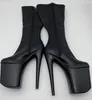 Buty taneczne Laijianjinxia Classic 20 cm High Heels Matte Black Women's Boots Sexy Knee Motorcycle