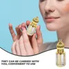 Lagringsflaskor 3 st essentiella oljeflaskor parfymflaskan metall trim dekorera glashållare resor mini