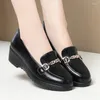 Dress Shoes Luxury Designer Women Loafers Flat Height Increasing Black Footwear Slip-on Moccasins Casual Wedge Soft Leather