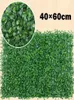 Dekorativa blommor 40x60 cm Artificial Lawn Plant Lövverk Hedge Green Leaf Greenery Panels Staket Backyard Screen Home Outdoor Garden Balcony