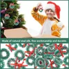 Flores decorativas 24 PCs Christmas Wreath Window Mini guirlandas penduradas ornamentos de brinquedo anel de brinquedo Sisal seda