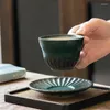 Cups Saucers Afternoon Tea Creative Coffee Cup And Dish Set Ceramic Household Flower Japanese Small Capacity Ear Hanging