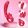 Vibratrice de gode de léchage clitoridrique 2 en 1 femme mamelon stimulator clitoralis g spot vagin massage adulte toys pour le couple féminin 240401