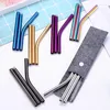 Drinking Straws Portable And Reusable 304 Stainless Steel For Travel. Collapsible Metal Straws. Student Set