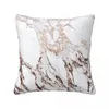 Kudde vit grå rosguld koppar metall abstrakt marmor sten glitter carrara lyx elegantminimal kast för soffor
