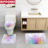 Shower Curtains Colorful Leaves Curtain For Bathroom Decor Toilet Cover And Bath Mat Non-slip Rug Bathtub Waterproof Polyester