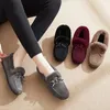 Sıradan Ayakkabı Kadın Kış Kabarık Pamuklu Sıcak Düz Loafers için Peluş Moccasins Üzerinde Kayma Zapato de Mujer