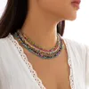 Choker ingesight.z Bohemian Collier de perles de riz coloré pour femmes faits à la main