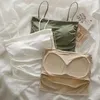 Камизолы Танки Летний ледяной шелк Camisole Женская грудная накладка плиссированная жилет с красивым задним бельцом