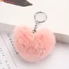 Tornari da 8 cm Fluffy Pompom Regali portachiavi per donne a forma di cuore morbido Pompon Falta FACHI ACCESSIONE DELLA SALA AUTORI