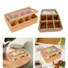 Storage Bottles Tea Box With Lid Multifunctional Small Wooden Jewelry Case Bag Holder For Drawer Home Desktop Kitchen Decoration