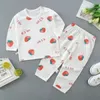 Zestawy dla dziewcząt Baby Summer Sleepar cien typ chłopiec stroje Pure Cotton Suit Dzieci Pękamy Klimatyzacja Noszenie koszulki nocnej 240325