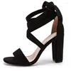 Dress Shoes 2024 Summer Fashion All-match Trend Bandage Fairy Models Thick Heel High Sandals French Open Toe Plus Size