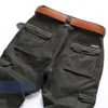 6 Pockets Fleece Warm Cargo Pants Men Clothing Thermal Work Casual Winter Pants For Men Green Black Khaki Trousers Male 240403