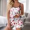 Home Clothing Heart Love Drucken Frauen Pyjama Sets Valentinstag weibliche Kleidung Spaghetti Top Mid-Rise Elastic Shorts Bezahlung