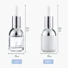Bouteilles de rangement 30 ml bouteille en verre perle blanc transparent transparent cosmétique d'huile essentielle d'emballage d'emballage