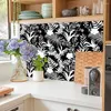 Wallpapers Black White Floral Leaf Peel And Stick Wallpaper Self Adhesive Removable Palm Leaves Contact Paper For Bedroom Walls Cabinet