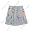 Tik Tok Influencer Samma designer Brand Pure Cotton GD Speckled slipsfärgad alfabettryck Mens och Womens Lovers Casual Florida Beach Sport Shorts Shorts