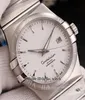 Дешевая новая 38 -мм дата 12310382102001 Белый циферблат Miyota 8215 Автоматические часы браслет из нержавеющей стали Sapphire стекло.
