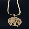 Colliers de pendentif Fashion Arbre de vie en acier inoxydable Pendants Femmes Femme sans cou de couleurs