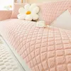 Chair Covers Nordic Plush Sofa Cushion Pink Plaid Thicken Sofas Cover For Living Room Non Slip Washable Soft Towel Blanket Home Decor Mat