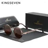 Solglasögon KingSeven 2024 Polariserade män UV400 Gotisk Steampunk Style Male Round Eyewear Alloy Frame Fashion Sun Glasses