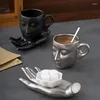 Кружки в европейском стиле ретро керамическое лицо имитация кофема
