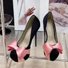 Chaussures habillées Design Fashion Bowknot Round Toe Plateaux Pumps Femmes Banquet de mariage Sexy Stripper Pole Dance High Heels Black Rose