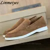 Zapatos casuales para niños de gamuza de gamuza se deslizan en mocasines Lady Mules Redonde Toe Camina cómoda mujer