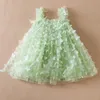 Summer Baby Girls Dress 3D Butterfly Tulle Tutu Princess Birthday Party Strap For 15 Y Toddler Kids Clothes 240329