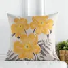 Oreiller en gros couverture de lin vintage countage jaune floral home décoratif 45x45cm