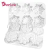 Stampi da forno 6 fori Snowflake silicone stampo natalizio singolo stampo 3d stampo sapone fatto a mano candela fattiera Mousse decorazione strumenti per forzare