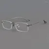 Sonnenbrillen Frames Square Titanrahmenbrille für Männer Original Designer Brille Licht Geschäfte Einfache Myopia Brillen Rahmen Frauen Frauen