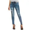 Jeans pour femmes pantalons longs de taille haute