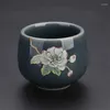 Cups Saucers Ceramic Enamel Color Tea Cup Handmade Master Jingdezhen Large Magnolia Begonia Flower Retro Office Set