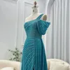Party Dresses Jancember Dubai Green aftonklänning med overskirt Side Slit Lilac One Shoulder Wedding Formal Gowns SZ016