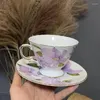 カップソーサーラテメイトカップとソーサーフラワーカプチーノラグジーコーヒーノルディック美しいお茶ケラミックタッセドリンクウェアYY50CS