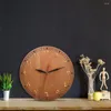 壁時計アラビア数字木製時計家の装飾番号農家スタイル静かなスイープクォーツエスキヴァキットデュバルサーチ