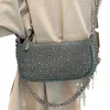 Akşam çantası denim koltuklu çanta kadınlar için niş tasarım yüksek uç y2k baharatlı kız sıcak elmas tek omuz crossbody