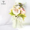 Bröllopsblommor Lovegrace Bride Bouquet Bridesmaid Holding Bouquets White Home Party Artificial Silk Peony Fake Flower Table Decorations