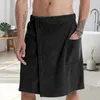 Hemkläder handduk midja manlig simning gym justerbar ficka utomhus badrock elastiska män bad spa nattklänning hemkläder sport