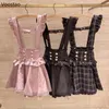 Japońska gotycka bok lolita Diamond Pearl Bluckle zdejmowana krótka suwakowa spódnica dziewczęta słodkie, słodkie koronkowe mini spódnice 240321